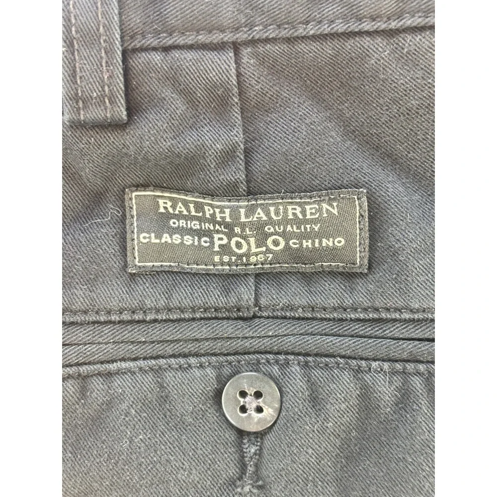 Polo Ralph Lauren Prospect Pant Mens 36x32 Black Classic Chino Cotton Trousers